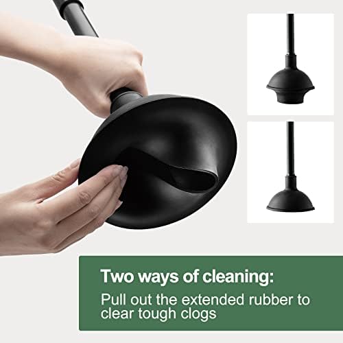 Eyliden 2 in 1 Toilet Plunger and Brush Set with Holder Black