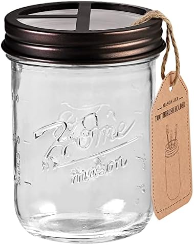 SheeChung Mason Jar Toothbrush Holder Shabby Chic