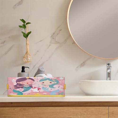 Tablerazzi Cute Cartoon Mermaid Toilet Paper Basket with Handle
