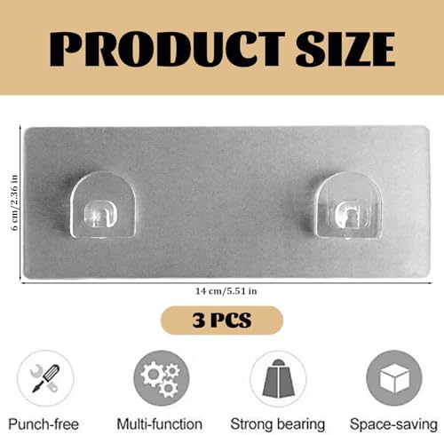 Shower Caddy Adhesive Hooks 3PCS Waterproof No Drill