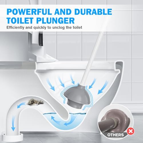TRENTI 2-in-1 Toilet Plunger and Brush Set with Holder