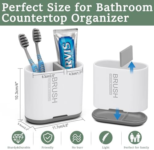 Chintu Toothbrush and Toothpaste Holder with Divider