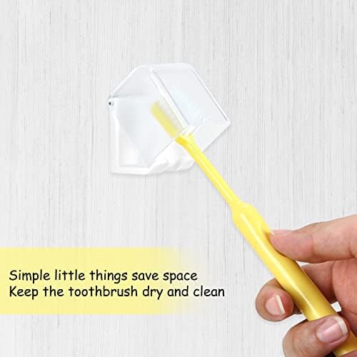 LUEXBOX 4PCS Wall Mounted Toothbrush Holder with Cover