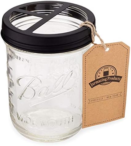 Jarmazing Products Mason Jar Toothbrush Holder Black 1