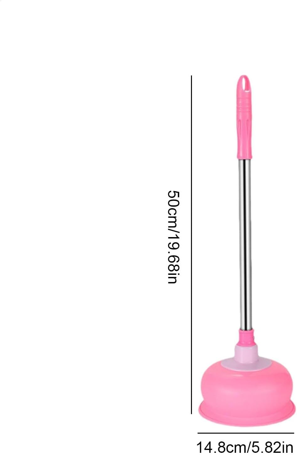 Pink Long Handle Toilet Plunger - Heavy Duty Clog Remover