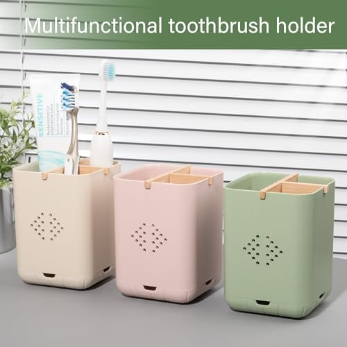 Rejomiik 3-Slot Pink Toothbrush Holder