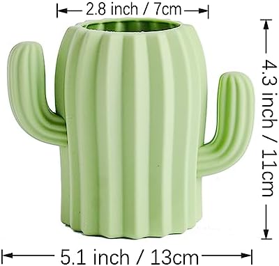 Maxramic Silicone Kids Cactus Toothbrush Holder Unbreakable Green