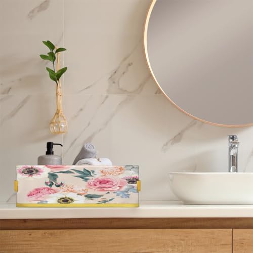 Vomwwlix Flower Peony Toilet Paper Basket Decor