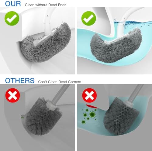OSCIOSS Toilet Brush and Holder Set White