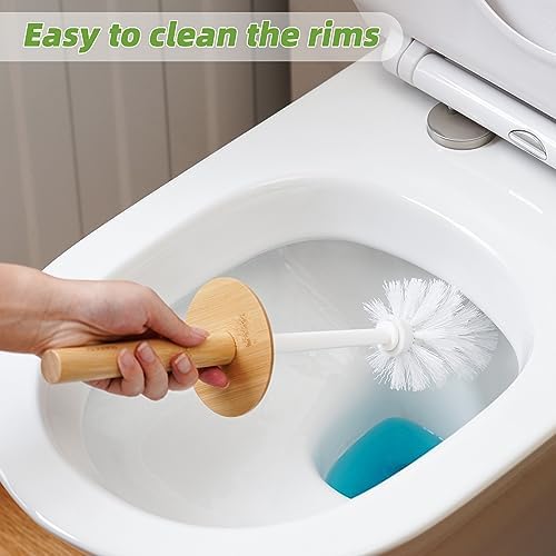 SUBEKYU Toilet Brush Set with Holder White