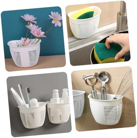 OKUMEYR Wall Mounted Bathroom Storage Basket with Drainage