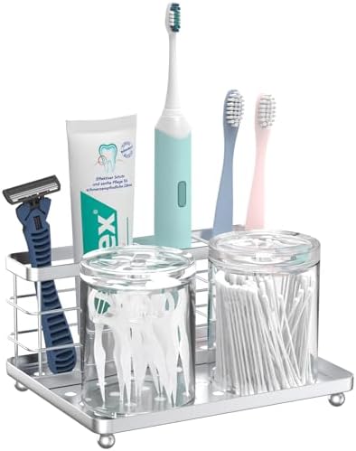 Luxspire Toothbrush Holders for Bathroom 3-Slot Silver