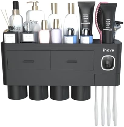 iHave Wall Mounted Toothbrush Holder with Dispenser