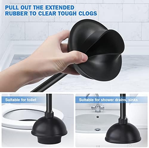 Trenti Toilet Plunger and Brush Set with Caddy Stand