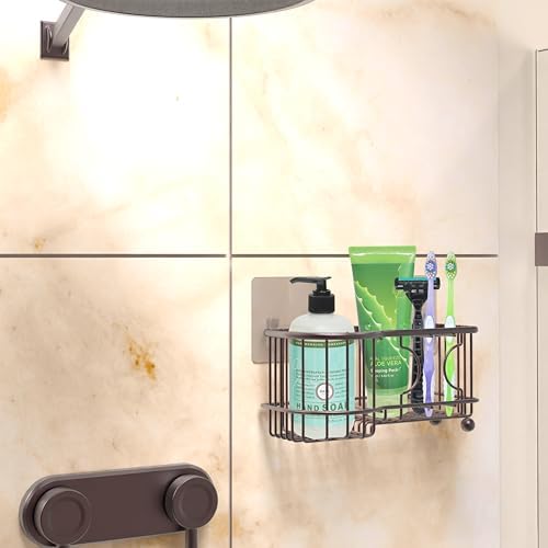 Simple Houseware 6 Slots Toothbrush Holder Adhesive Wall Organizer Bronze