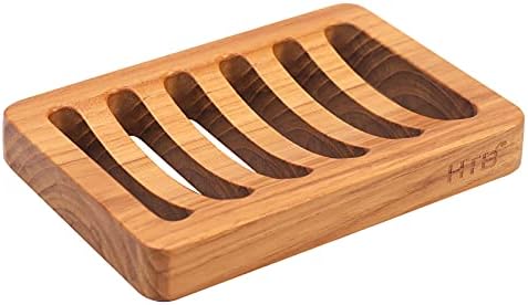 HTB Teak Wood Slotted Soap Holder for Shower Sink and RV