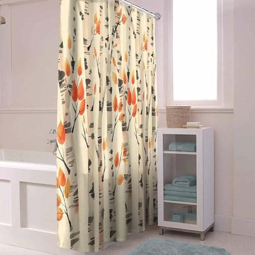 72 Inch Forest Watercolor Shower Curtain Set