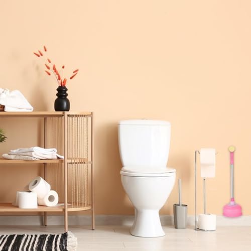 Pink Long Handle Toilet Plunger - Heavy Duty Clog Remover