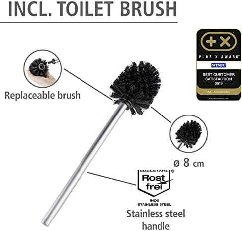 WENKO Toilet Paper Stand with Brush and Spare Holder 1