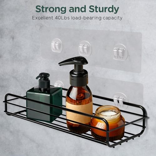 10 Pack Triple Clear Shower Caddy Hooks No Drilling Required 1