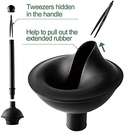 Eyliden 2 in 1 Toilet Plunger and Brush Set with Holder Black