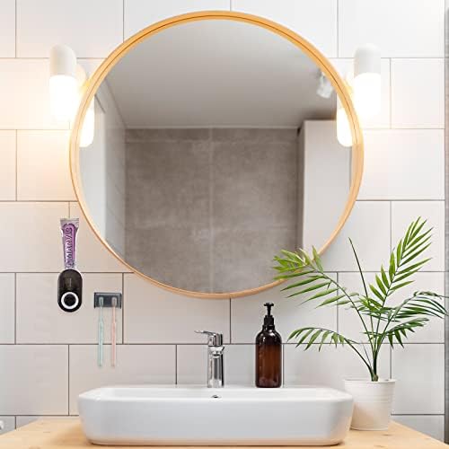 Toothbrush Holder with Cover and Squeezer - Grey