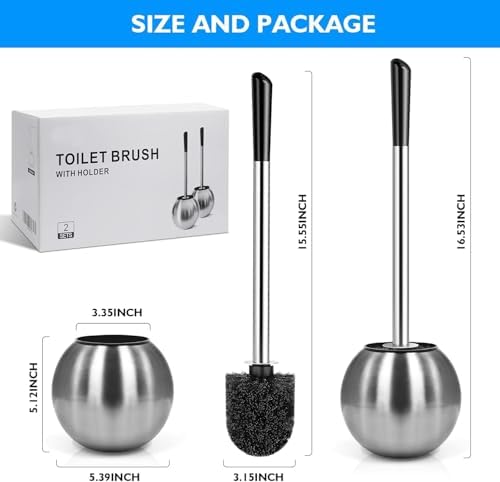 Wsedor Toilet Brush and Holder 2 Pack