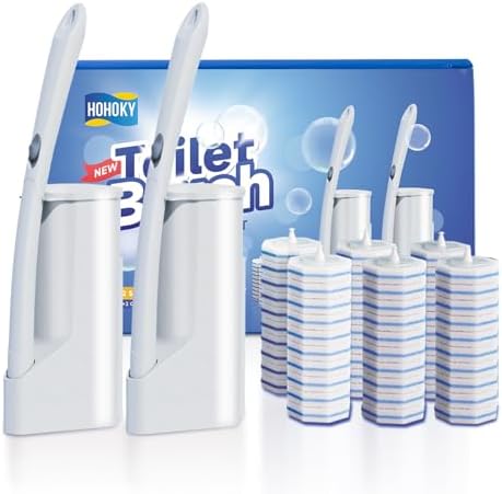 Hohoky Toilet Cleaning Set with 2 Wands and 60 Refill Pads