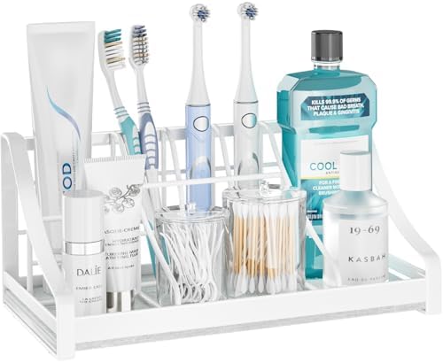 OVICAR Toothbrush Holder 7 Slots Instant Dry Bathroom Organizer