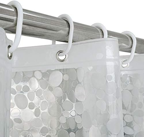 AooHome 72x66 Inch Shower Curtain with Bottom Magnets and 3D Stone Pattern