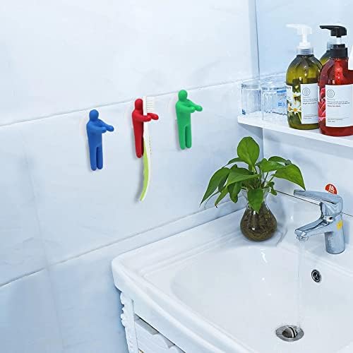 6 Colorful People Toothbrush Holders With Suction Cup