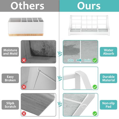 OVICAR Toothbrush Holder 7 Slots Instant Dry Bathroom Organizer
