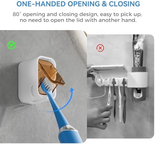 MOPMS Wall Mounted Toothbrush Holder 2PCS