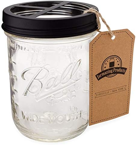 Jarmazing Products Mason Jar Toothbrush Holder Black 1