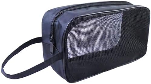 Muzrunq Mesh Shower Bag with Zipper Closure and Strap