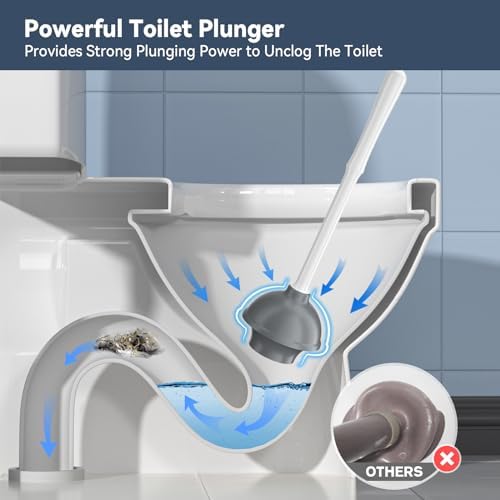 LOVROY Toilet Plunger and Brush Combo Set