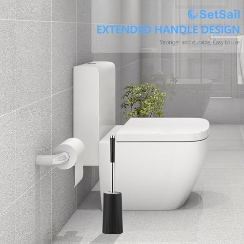 SetSail Toilet Brush Set 2 Pack with Holder and Durable Bristles
