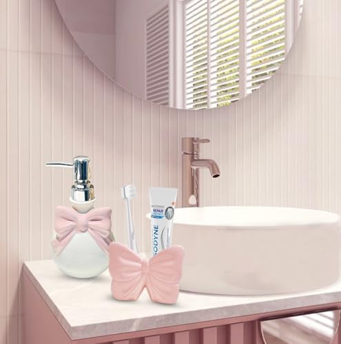 CASTATEO Bow-Shaped Ceramic Toothbrush Holder