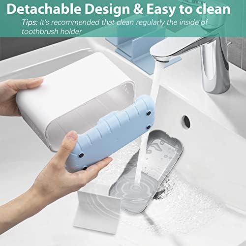 Boperzi 6-Slot Toothbrush Holder with Drainage and Anti-Slip Design