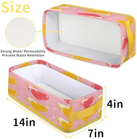 Hearts Pattern Toilet Paper Storage Basket with Handle