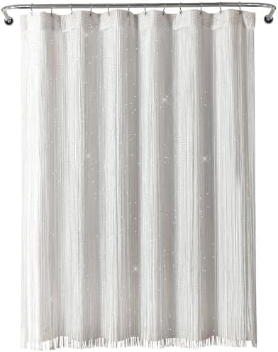 Lush Decor Night Sky String Thread Shower Curtain Set