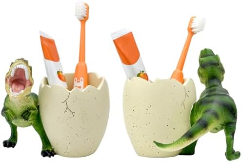 FlidRunest Dinosaur Toothbrush Holder - Green 1