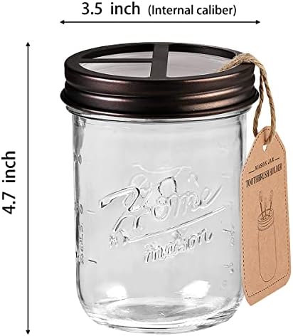 SheeChung Mason Jar Toothbrush Holder Shabby Chic