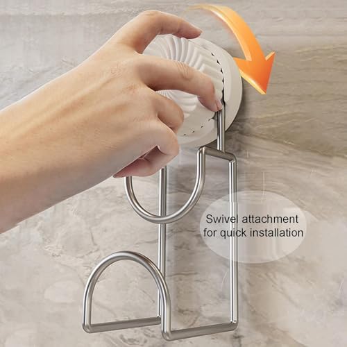 Rotating Suction Cup Shower Hook for Towels and Toiletries