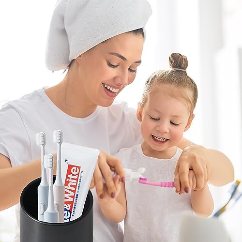 Matte Black Ceramic Toothbrush Holder - 1 Cup Reusable Bathroom Organizer