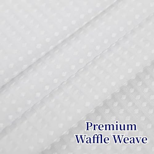 No Hooks Waffle Weave Shower Curtain Set - Hotel Grade Waterproof with Sheer Window