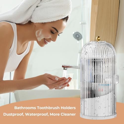 Omrisy Toothbrush Holder with Sliding Lid and 360 Rotation 1