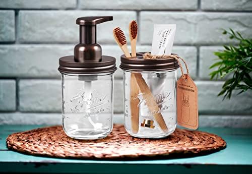 SheeChung Mason Jar Toothbrush Holder Shabby Chic