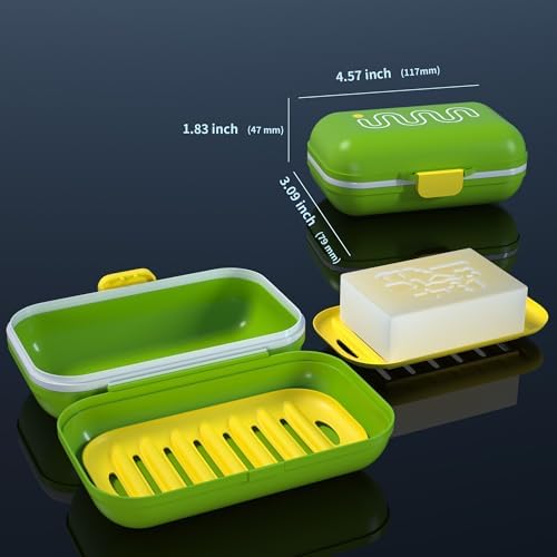 Leakproof Travel Soap Case with Silicone Seal and Drain Tray