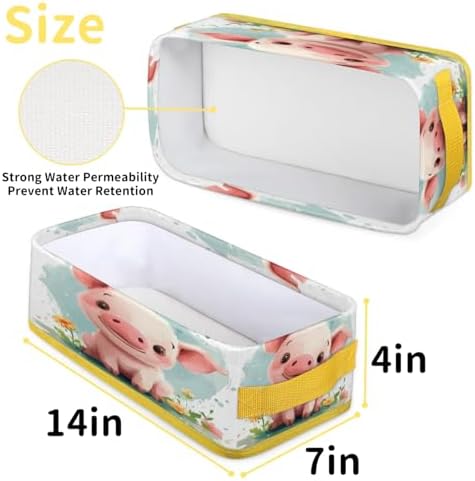 Cute Pinks Pig Toilet Paper Storage Basket with Handles